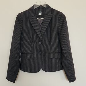 J. Crew Black Wool Pinstripe Women's Blazer Size 8